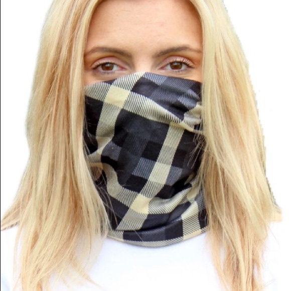 ⛄️GRAY CHECKER DOUBLE LAYER FACE MASK/NECK GAITER - Picture 2 of 2